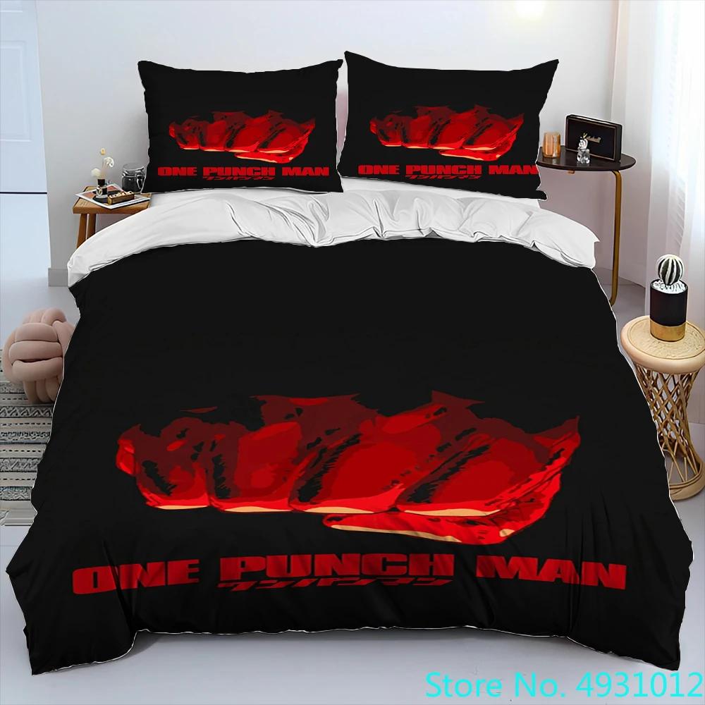 ONE PUNCH MAN Anime Cartoon Bedding Set Duvet Cover Bed Set Quilt Cover Pillowcase,king Queen Size Bedding Set Kids Gift