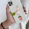 Милый шнурок для телефона с клубникой и листом, элегантный ремешок для телефона с дизайном клубники и листа, уникальный шарм-цепочка для телефона для женщин