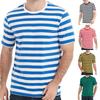 Футболка с круглым вырезом и 3D-принтом, мужская футболка в полоску, летняя черная футболка, синяя повседневная желтая повседневная футболка для отпуска