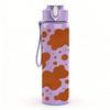 1PC Brown Cow Spot Seamless Pattern Print 750ml Color Plastic Sports Water Bottle Leakproof Flip Straw Lid Suitable for Sports Office Home Use