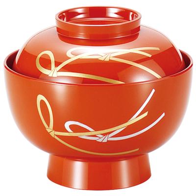 Миска Maeju Lacquerware Zoni, полностью вымытая, 4,5 дюйма, с узлом, красная, 3T-419