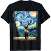 Elk Star Gazer - Artistic Van Gogh Style Starry Night Elk T-Shirt