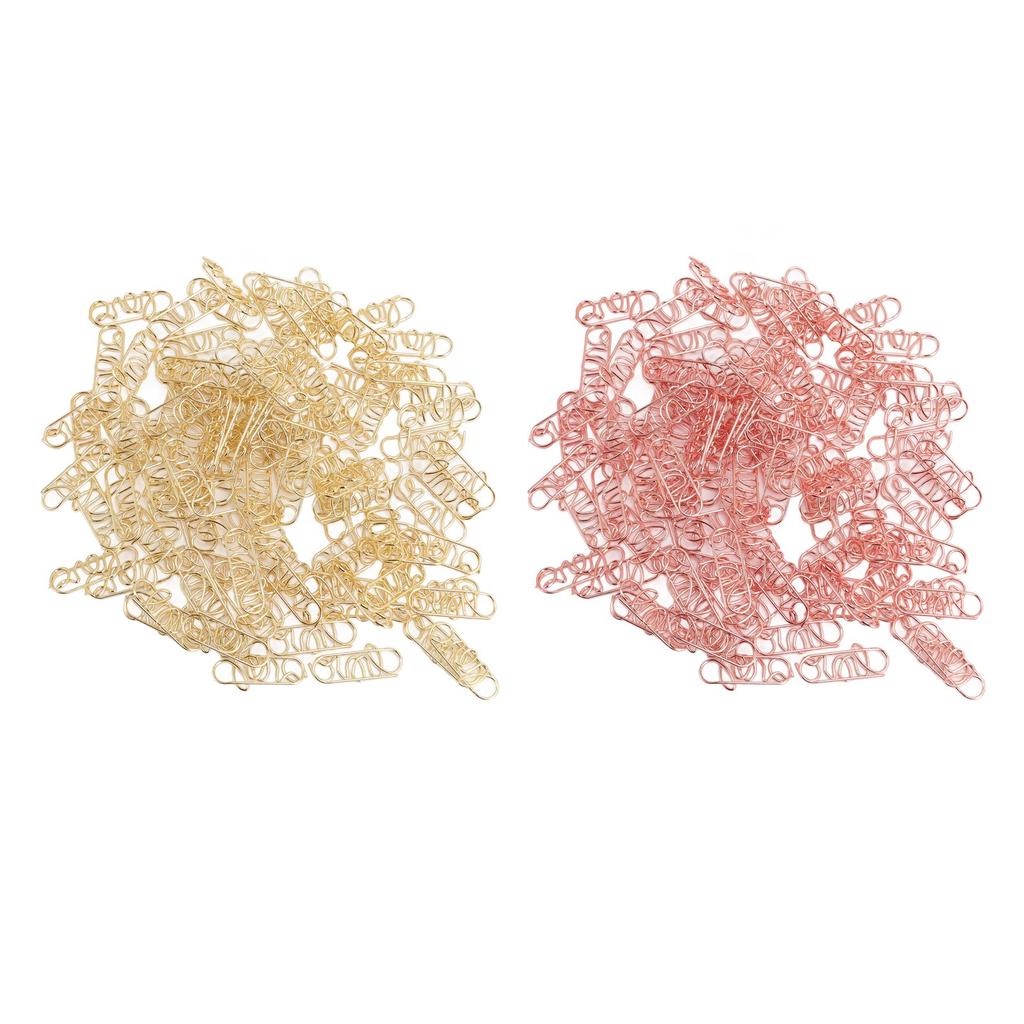 100pcs Paper Clips Multipurpose Innovative Cute Letter Design Stainless Steel Small Paper Clips for