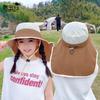 1155 Children's Hats Boys and Girls Summer Outdoor Sun Protection Visor Big Brim Shawl Neck Protection Two-color Bucket Hat