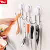 Kitchen Hook Stainless Steel Punch-free Strong Sticky Hook Bathroom Traceless Hanger Coat Hook Creative Single and Double Hook