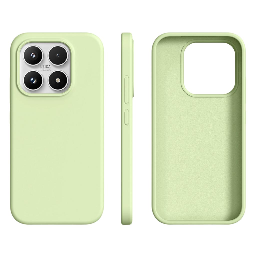 For Xiaomi 17 Case Ultra Thin Liquid Silicone + PC Phone Cover with Camera Touch Control Button