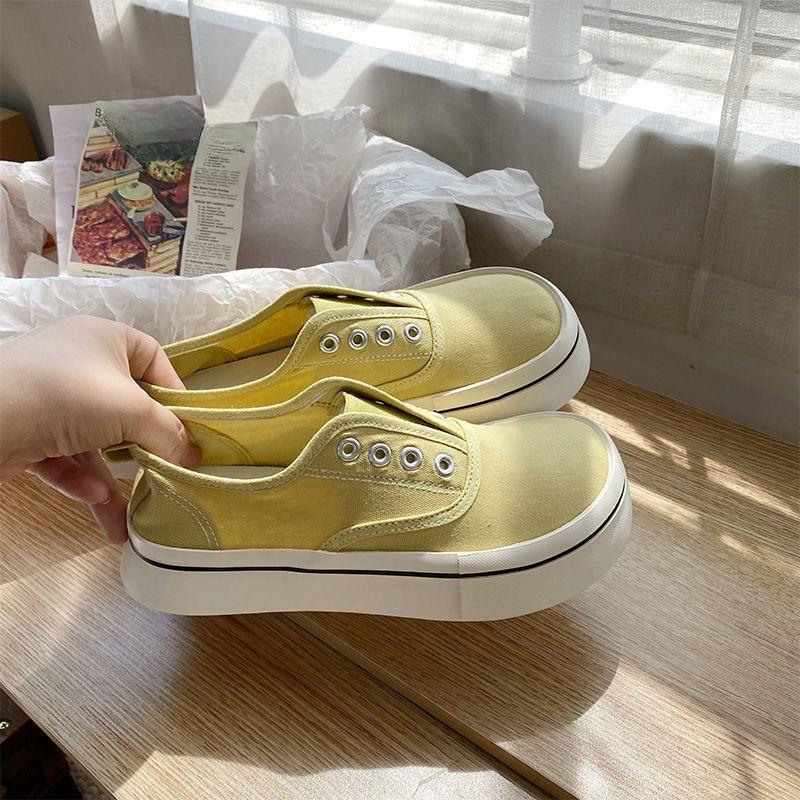 Mango Head Canvas Shoes Женские дизайнерские туфли Sense Summer Thin One-pedal Board Shoes Show Feet Small Women Shoes