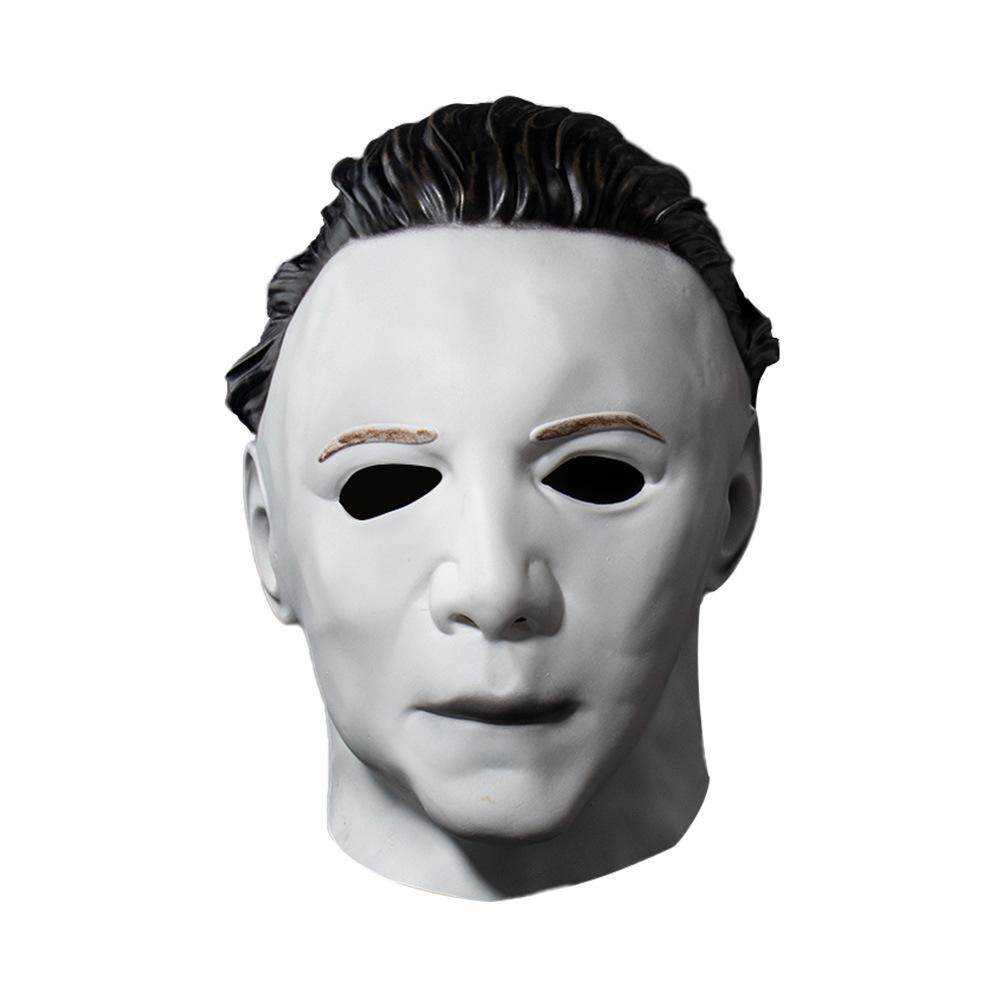 Terror Halloween Michael Myers Masks With LED Glow Horror Latex Full Head Headgear Scary Face Cover Masquerade Party Supplies