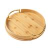 Round Shape Bamboo Tray Large Capacity Fast Food Tray Vintage Fruit Plate Tea Ceremony