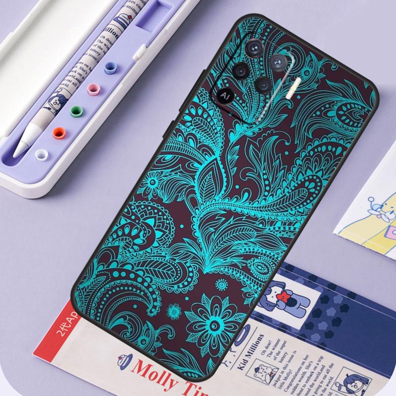 Чехол с узором пейсли для Oppo A96 A76 A16 A94 A74 A54 A15 A18 A38 A58 A78 A98 A40 A60 A80 A57 A17 A77 A5 Pro