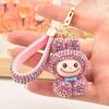 Брелок Лабубу интернет-знаменитость Креативная кукла Лабубу с бриллиантами Аксессуары для ключей автомобиля Изысканный женский кулон для сумки