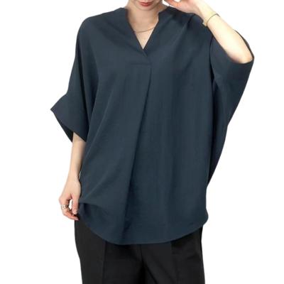 Блузки для короткого большого свободного тела длинные летние [7-лайвхаус] женские, рубашки, рукава, футболки, топы с V-образным вырезом, пуловеры, размеры, посадка, прикрывающие, тонкие,