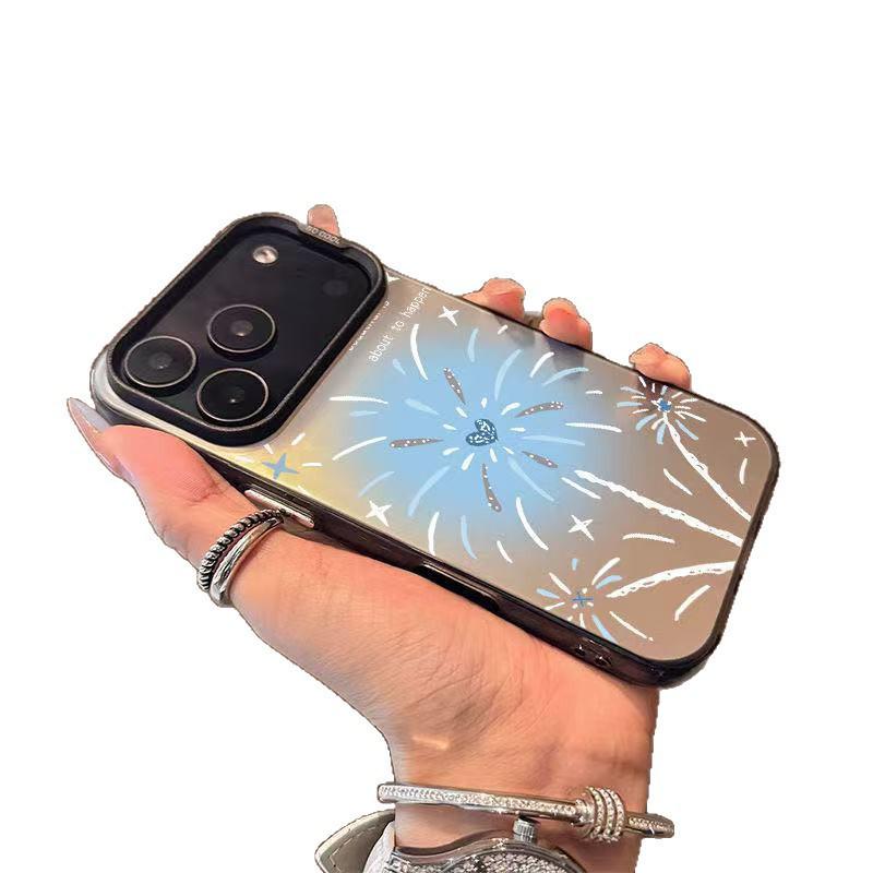 Brilliant Fireworks Phone Case for iPhone 13 to 17, Japanese & Korean Energetic Design.