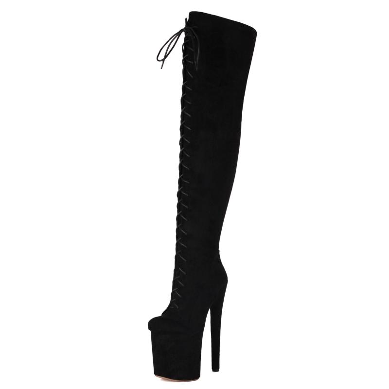 Over the Knee High Boots Women Sexy Thin Heels Party Dance Club Nightclub Shoes Ladies Luxury Gold Red Thigh High Boot Big Size