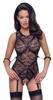 Cottelli Bondage - Floral Lace Crotchless Bodysuit + Cuffs