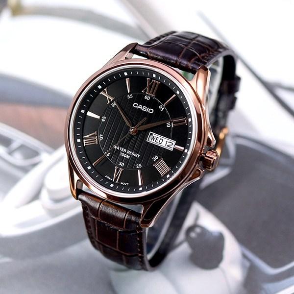 Casio Повседневные мужские модные кожаные наручные часы