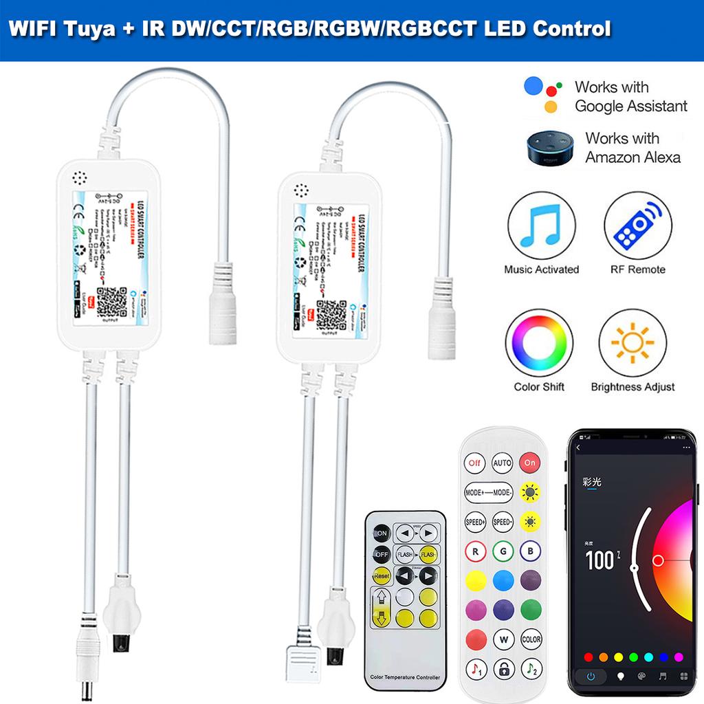 Полный комплект DC12V Tuya Wifi подсветка под шкафом ИК пульт дистанционного управления одноцветная/RGB/CCT светодиодная лампа с регулировкой яркости кухонное освещение домашний декор