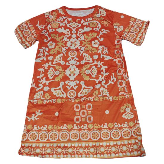 Летнее женское платье с круглым вырезом и половиной рукавов в стиле ретро с принтом трапециевидной формы с большим подолом длиной до колена, свободное повседневное повседневное платье миди для отдыха