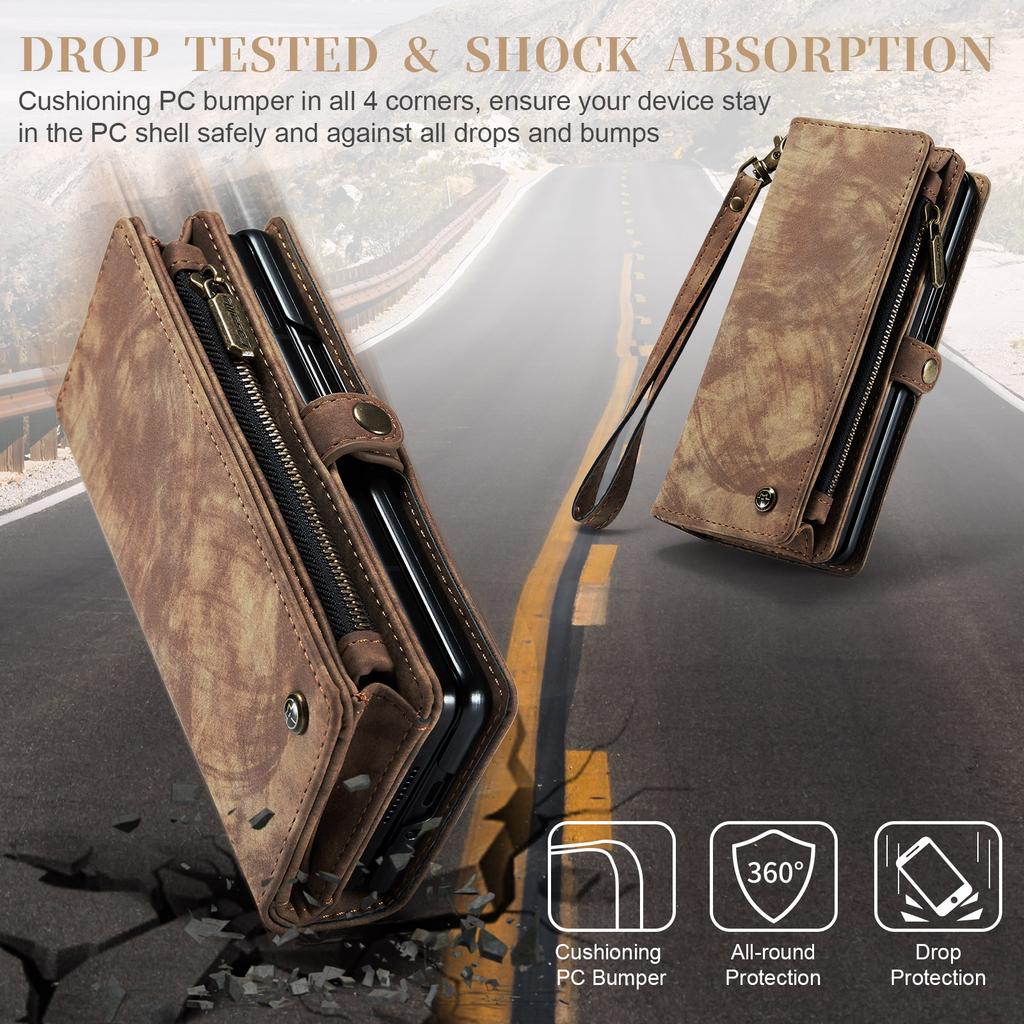Anti-Shock Leather Cell Phone Case for Samsung Galaxy Z Fold 4 Fold5 Fold4 Fold 5 Zfold4 Zfold5 Full Body Card Slot Cover