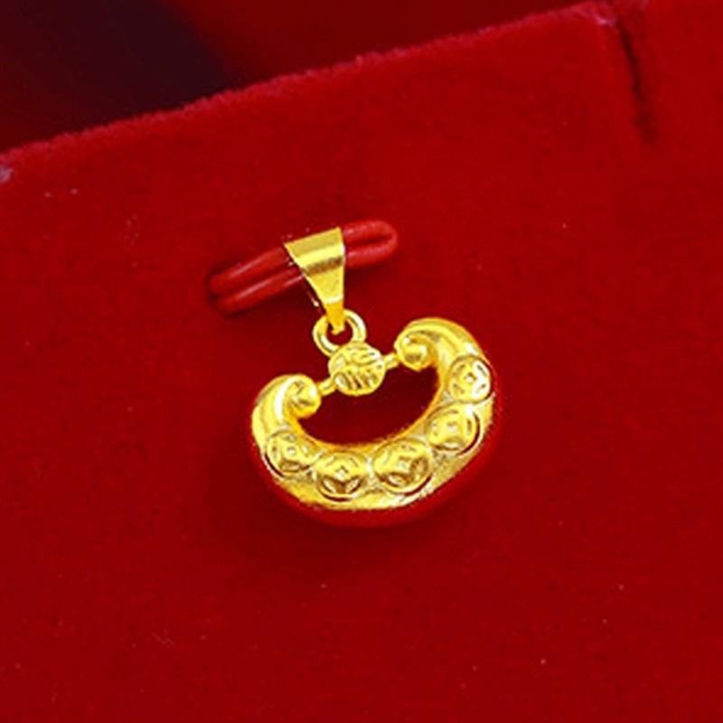 Вьетнамское золотое покрытие (песочное золото) Ожерелье-качалка с маленьким латунным замком-подвеской