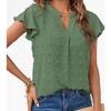 Летняя шифоновая блузка с V-образным вырезом и рукавами с цветочным принтом, женская футболка с короткими рукавами