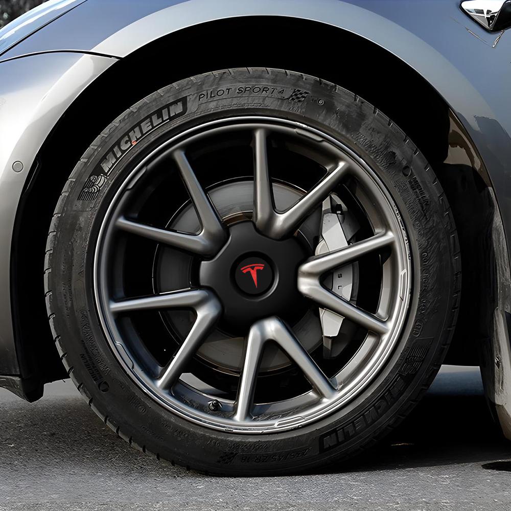 4PCS 18-Inch Hub Cap for Tesla Model 3 Car Wheel Hub Caps Hub Center Cover OEM 1529680-A Auto Accessories