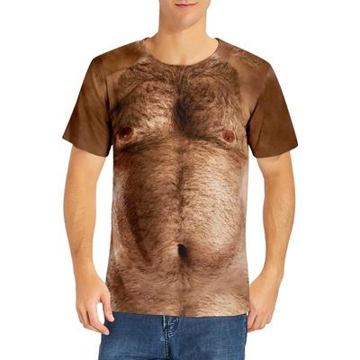 Мужские футболки Fanient с изображением волосатой груди, забавный круглый вырез, графический узор, короткий рукав, футболки, быстро сохнут и охлаждаются