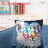 Led Vintage Cotton Linen Pillow Case With Color Changing Lights For Sofa And Couch Decor