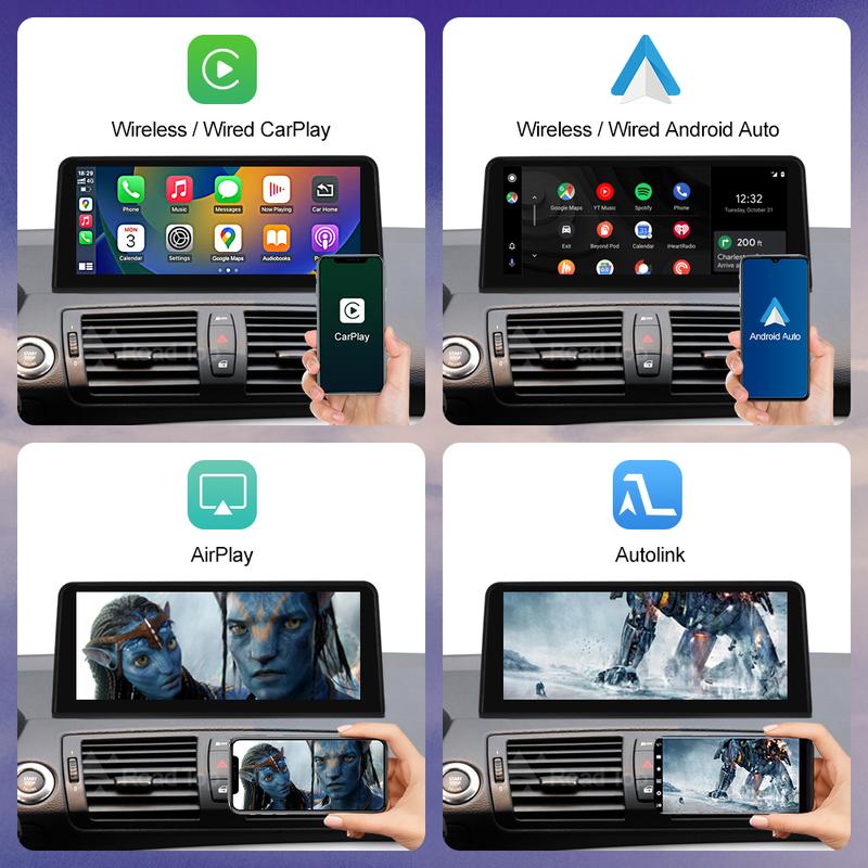 10.25" Wireless CarPlay Android Auto Car Multimedia Touch Screen For BMW 1 Series E81 E82 E87 E88 CCC/CIC System Rear Camera