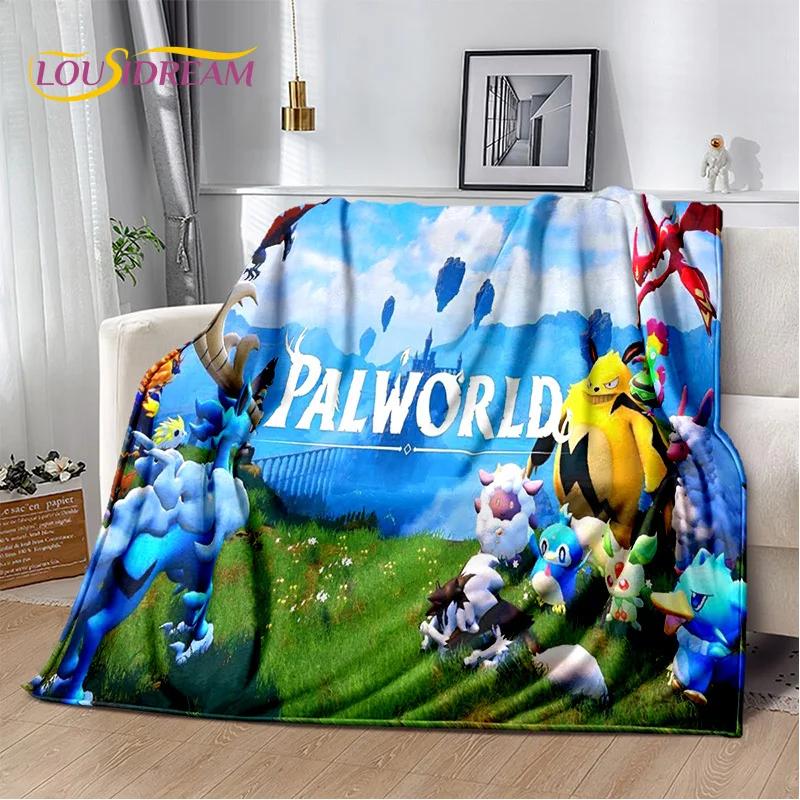 3D Мультяшное Игровое Одеяло Palworld, Мягкое Пледовое Одеяло для Дома, Спальни, Кровати, Дивана, Пикника, Путешествий, Офиса, Покрывало для Отдыха, Детское