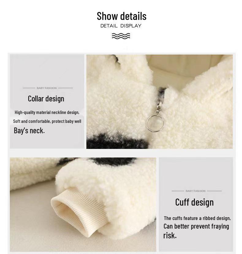 Очаровательный зимний ромпер с коровкой - Уютная овечья шерсть для новорожденных