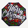 Merry ChristmasFestive Ornament CircleUmbrella, Portable 3-Fold Compact Umbrella,Christmas Gift ES421