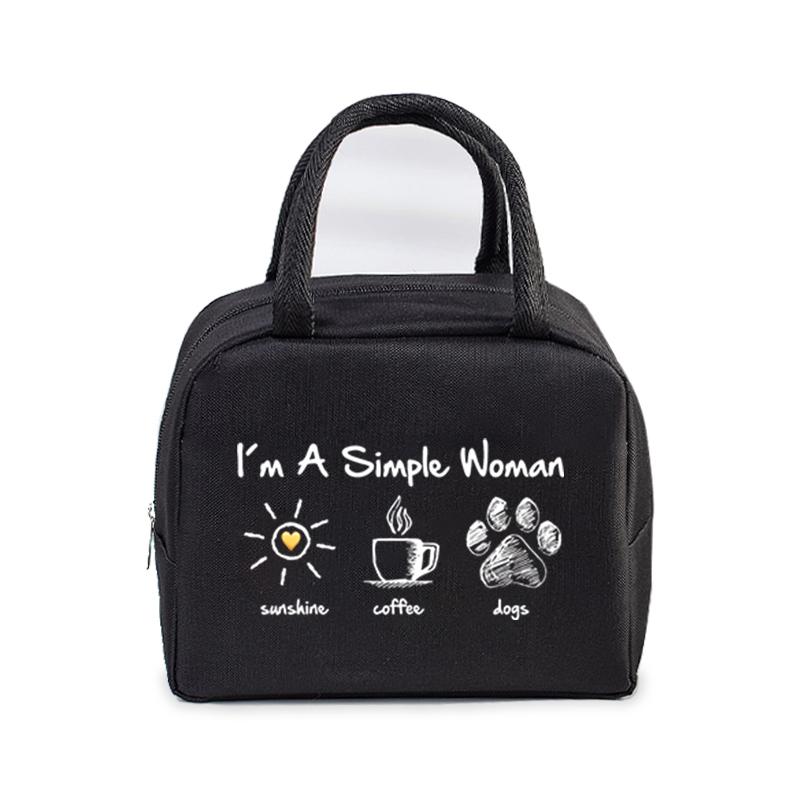 Bento Thermal Bag Pug Dog Cartoon Print Women Insulation Portable Pouch Food Picnic Fresh Cooler Lunch Bag for School Student