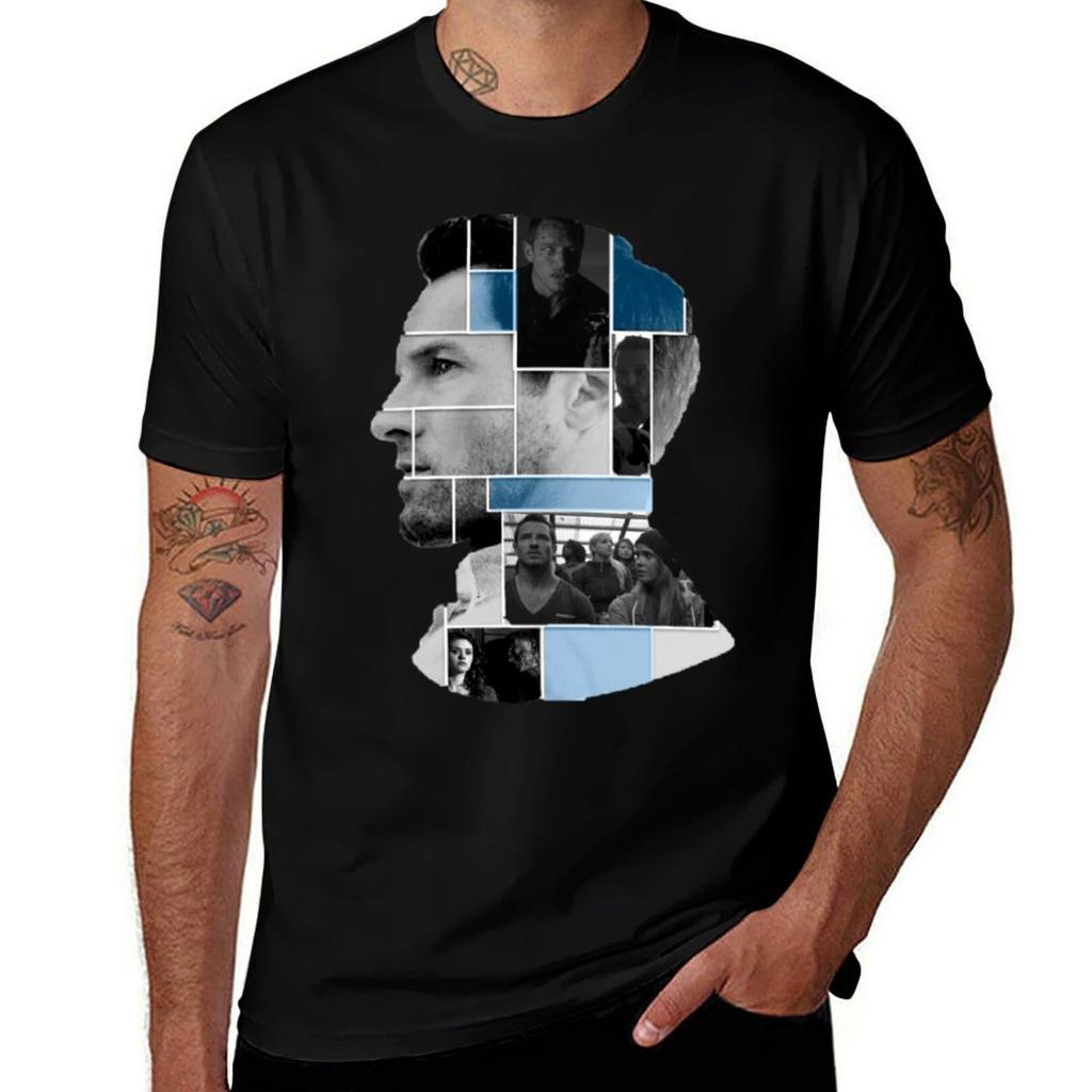 Ian Bohen Face Squares Tshirt Large Size Basic Casual Tshirt