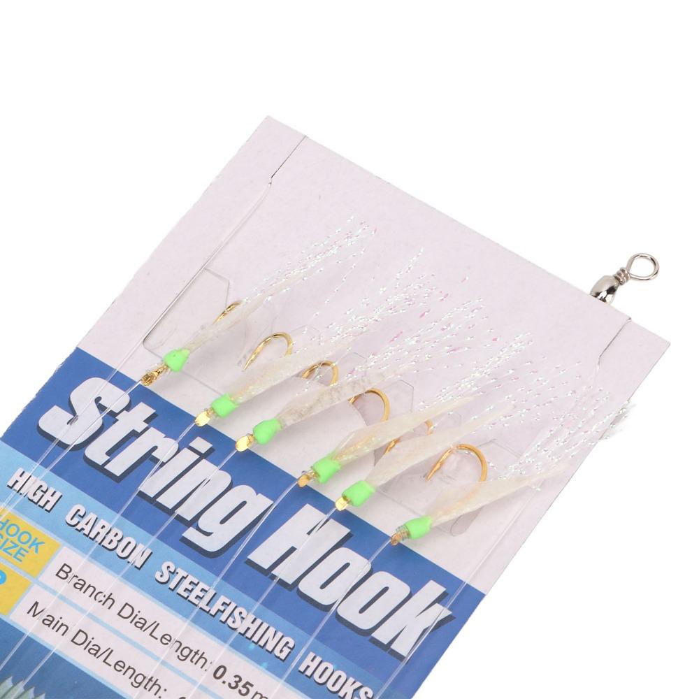 5 Sets Soft Fish Skin Fishing Rigs with Luminous Beads Fishing Lure Rigs  Saltwater Fishing