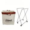 1pc Dirty Clothes Hamper, Foldable Storage Basket with Pulley Laundry Basket, Washable Cotton and Linen Household Storage Dirty Clothes Basket