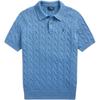 Polo Classic Solid Logo Embroidered Knit Polo Shirt Short Sleeve Men tops Light-Blue MNPOSWE1N820025-400