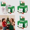 Green Christmas Party Gift Box With Santa Claus Print For Family And Friends