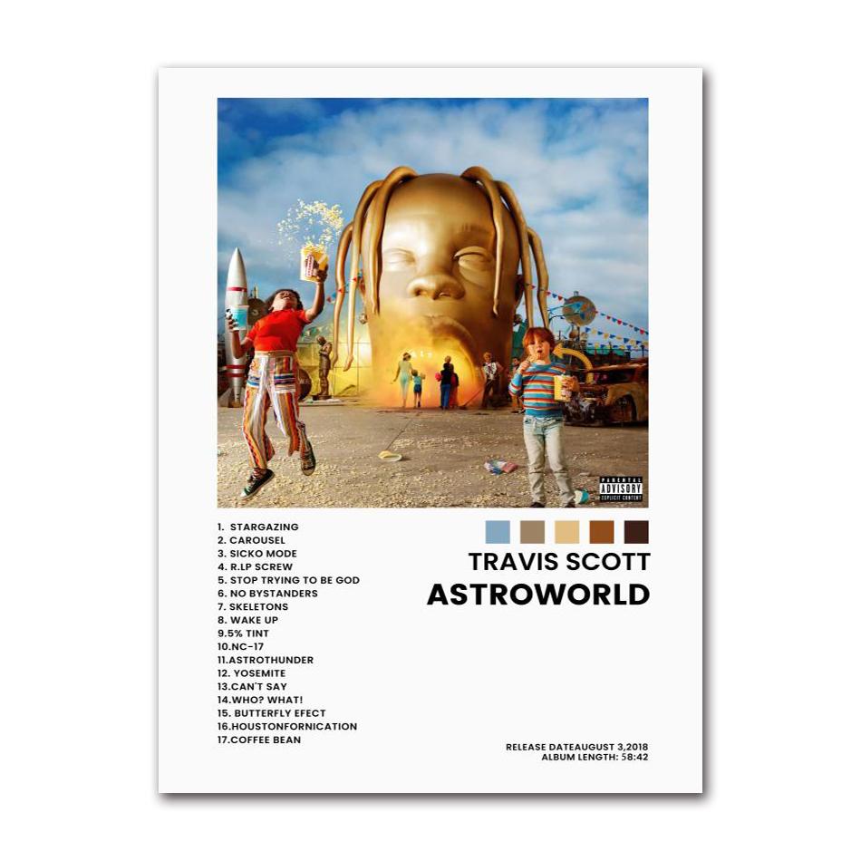 Музыкальные Альбомы Трэвиса Скотта Холст Постеры и Принты, Звезда, Rodeo, Astroworld, Настенное Искусство для Гостиной, Домашний Декор