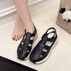 Fashion Ladies Shoes 2025 High Quality Buckle Strap Women's Sandals New Closed Toe Office and Career Summer Solid Wedge Sandals