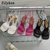 Fashion Eilyken Summer New Brand Ankle Strap Sandal Women Thin High Heel Lace-Up Dress Pumps Shoes Outdoor Gladiator Sandals