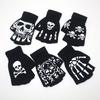 Вязаные перчатки без пальцев Skull Claw для письма и маскарада - Зимний теплый аксессуар на Хэллоуин