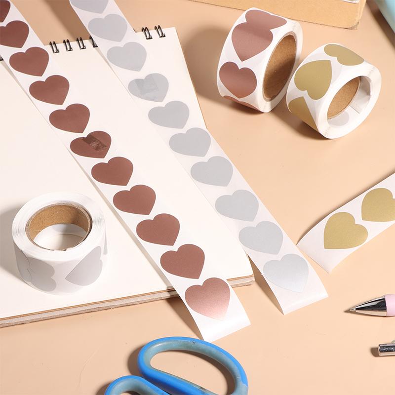 300 шт./рулон Наклейки-скретч в форме сердца Этикетки Скретч-наклейка Этикетка Канцелярские товары Сделай сам Ручная работа Игровая наклейка Самоклеящиеся наклейки