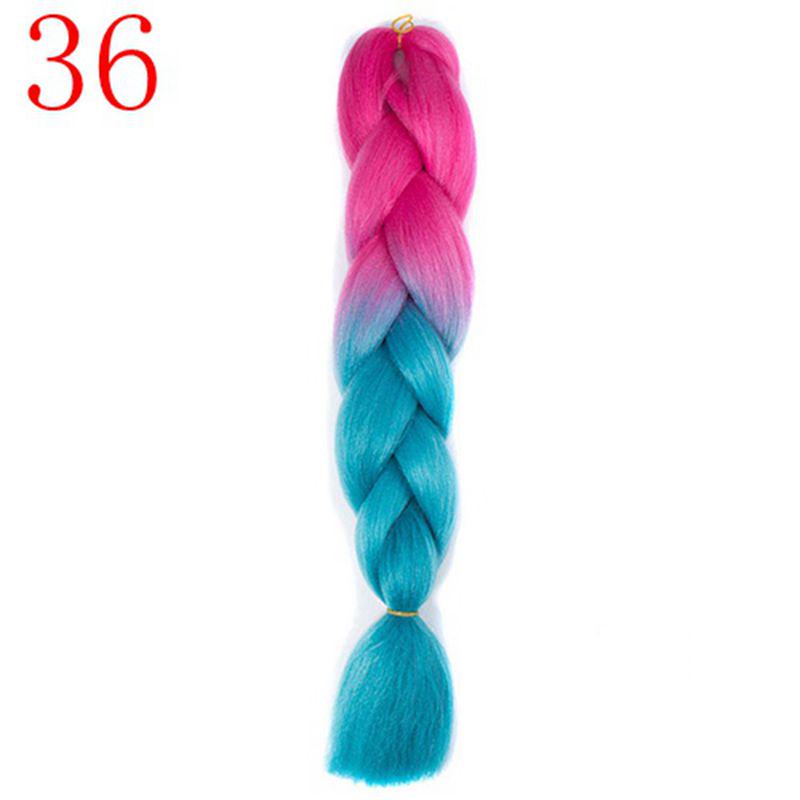 Ombre Hair Jumbo Braids Волосы Синтетические наращивания волос для женщин Розовый Красный Синий 102 Доступных цвета