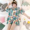 Women's Pajamas Set Sweet Cartoon Sleepwear Print Tops and Shorts Pajama 2 Piece Suit Homewear Nightwear Loungewear for Autumn