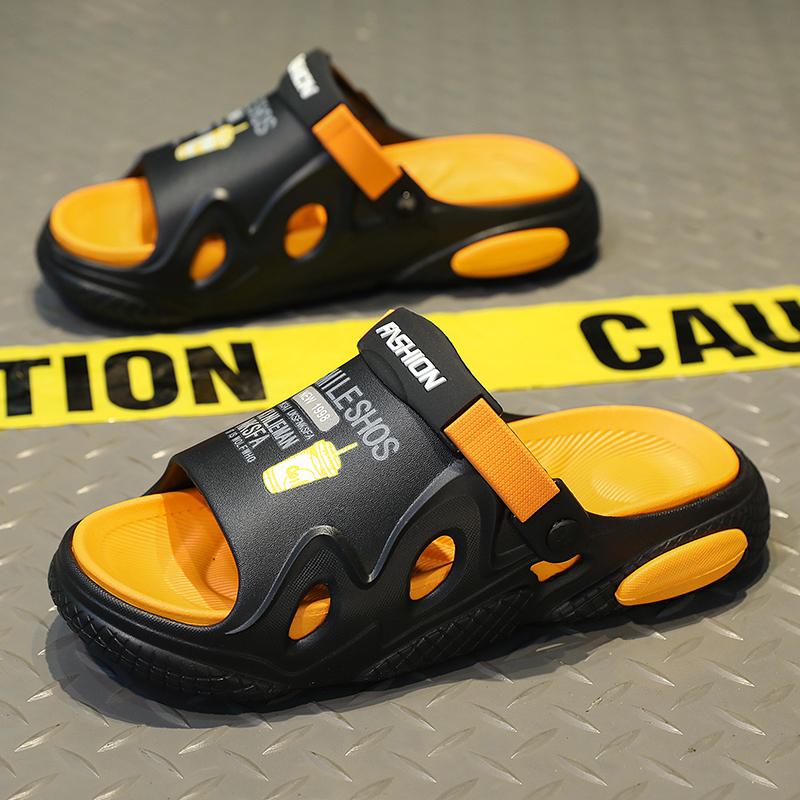 Slippers for Men Sandals Thick Bottom Shoes for Men Wear-resistant Indoor and Outdoor Flat Sandals Soft and Comfortable New