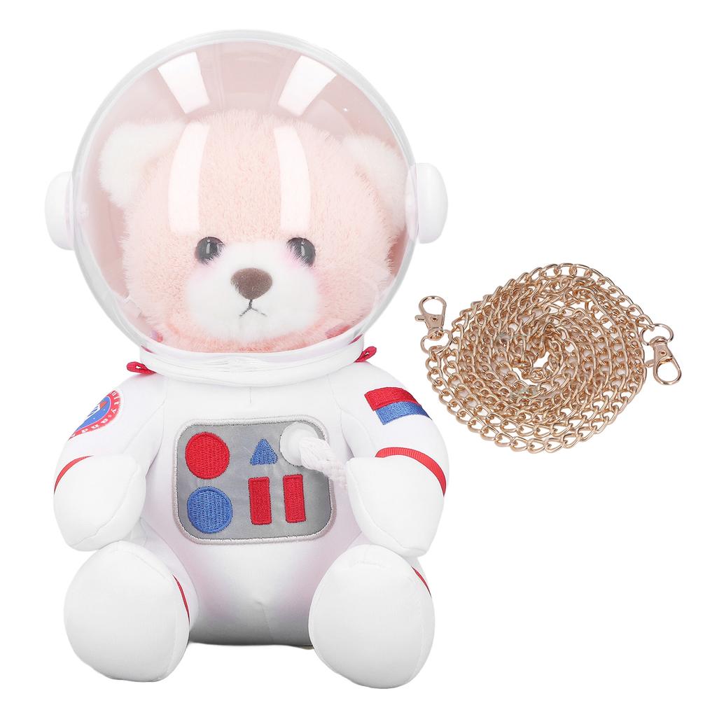 11.81in Space Bear Stuffed Toy Small Bag Adorable Down Cotton Cartoon Bear Doll for Birthday Gift