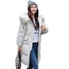 New down cotton-padded clothes for women's medium and long bread clothes, large fur collar cotton-padded jackets, thickened cotton-padded jackets.