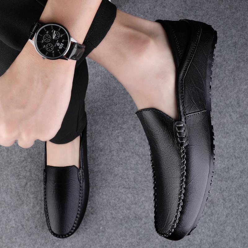 Fashion Mens Slip On Shoes Genuine Leather Men Casual Shoes High Quality for Men Business Shoes Classic Lightweight Men Loafers