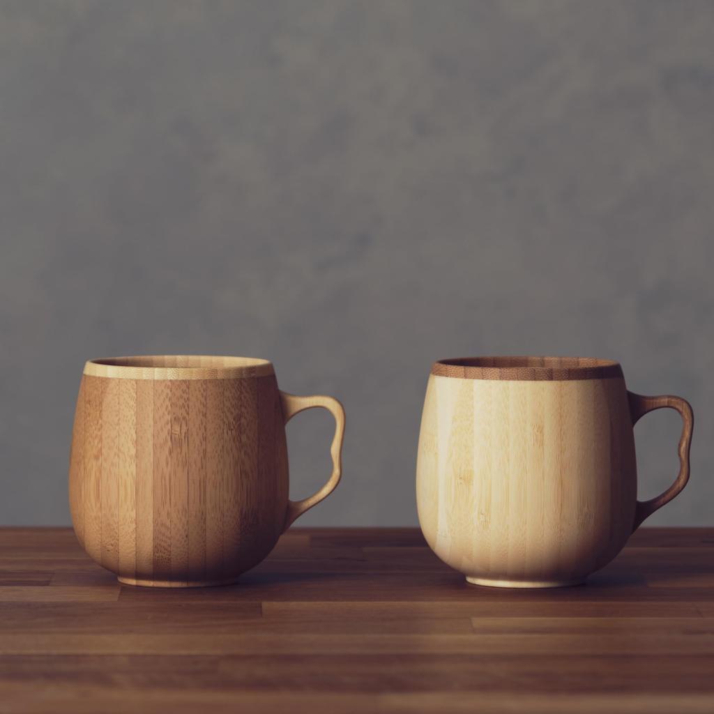 Кружка RIVERET для кофе с молоком 350 мл из бамбука, пригодная для мытья в посудомоечной машине, коричневого цвета RV-205B